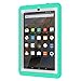 Hocase Fire 7 Case - Hybrid Rugged Shock Proof Protective Cover Case For Amazon Fire 7 Inch Tablet (5th Generation - 2015 release Only) - Aqua Flower / Grey