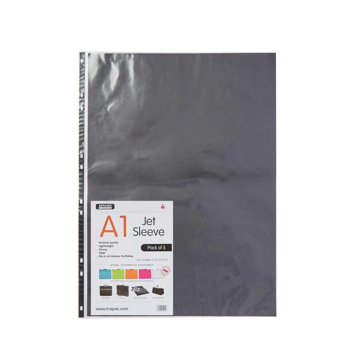 Artcare 15402001 85 x 0.1 x 60centimeter A1 Synthetic Material Jet Sleeve, Pack of 5, Clear