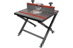 O'SKOOL Quick Convertible and Foldable Benchtop Trim Router Table with Insert Plate Kit