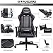 GTRACING Ergonomic Gaming Chair,Racing Office Computer Chair,Home Office Chair,High Back Gaming Desk Chair with 4D Adjustable Arms,Heavy Duty Metal Base,Swivels Reclines black and white