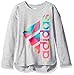 adidas Little Girls' Long Sleeve Girly Tee Shirt, Grey Heather, 6X
