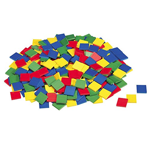 ETA hand2mind Foam, Assorted Colors, Square Tile Counters for Math Patterns, Counting (Pack of 400)