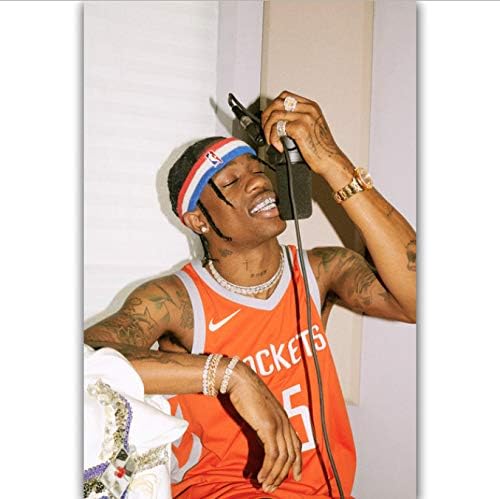 yhnjikl Travis Scott Days Rappper Hip Hop Music Singer Star Cover Hot New Art Poster Top Silk Light Canvas Home Decor Wall Print 40X60Cm Without Farme