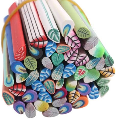 Sugar NAILS - HOT 50pcs 3D Nail Art Fimo Canes Stick Rods Polymer Clay Stickers Decoration DIY