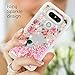 LG G5 Case, Liquid Glitter Case Bling Sparkle Shiny Flowing Moving Pink Love Hearts Cover Clear Ultra Slim Protective TPU Bumper with Stylus Pen Plug Dust for Girl ZSTVIVA - Red Rose Flowers