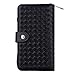 Urvoix iPhone 7 Plus / 8 Plus Case, Woven Skin Leather Zipper Wallet Detachable/Separable Magnetic Back Shell Cover/Hand Strap, Card Slots for iPhone 7 Plus / 8 Plus(5.5-inches Version) Black