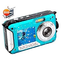 Underwater Camera FHD 2.7K 48 MP Waterproof Digital Camera Selfie Dual Screen Full-Color LCD Displays Waterproof Digital Camera for Snorkeling (806BC)