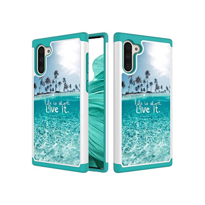 Tom's Village Colorful Printed Rugged Slim Armor Hybrid Case for Samsung Galaxy Note 10 Drop Resistant Flexible Soft TPU…