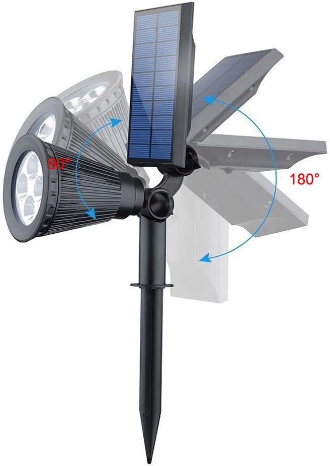 Solar Landscape Lights,2 Pack 4 LED Solar Spotlights Outdoor Waterproof Garden Solar Lights for Trees House Yard Garden Driveway Flag Pool Walkway Cold White - Image 5