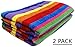 Cotton Craft - 2 Pack Terry Beach Towel 30x60 - Summer of Siam Multi Stripe - 400 grams per square meter- 100% Pure Ringspun Cotton - Brilliant Vibrant colors - Highly absorbent easy care machine wash