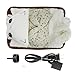 Winter Hand Warmer Rechargeable Safe Hot Water Bag, Cute Bowknot Cat Portable Electric Heat Warming Bag Pain Relief Hot Water Bottle+Cartoon Soft Detachable Velvet Cover(No Water Injection)