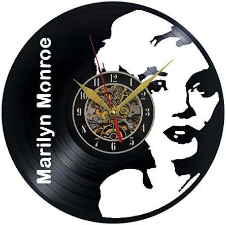 Vinyl Wall Clock Marilyn Monroe 12 in Black Decor Modern Decorative Vinyl Record Wall Clock Unique Gift To Your Friends And Family For Any Occasion