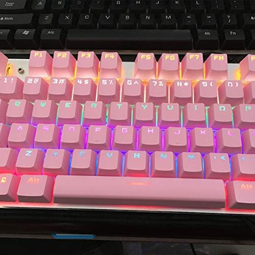 Feicuan Universal 104 Keyset Keycap ABS Colorful Backlit Replacement Key Cap Cover for Mechanical Keyboard (Without Keyboard) - Pink - Image 5