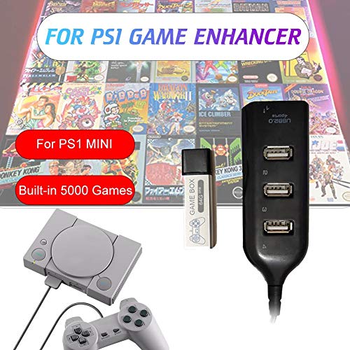 Mini Game Stick USB Flash Drives 64GB Game Memory Stick with 3Port Hub Mini Games Plug and Play Accessories Includes 5000 Games