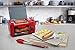 Elite Cuisine EHD-051R Hot Dog Toaster Oven, 30-Min Timer, Stainless Steel Heat Rollers Bake & Crumb Tray, World Series Baseball, 4 Bun Capacity, Red