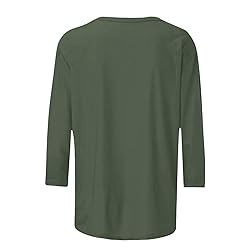 Womens 3/4 Length Sleeve Tops Solid Color Dressy
