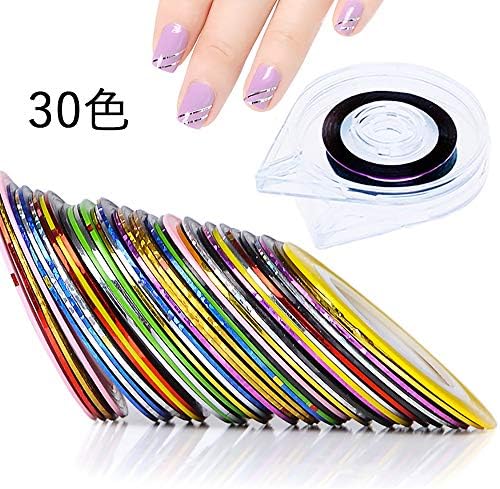 30色セット ネイルアート用 ラインテープ シート ジェルネイル用 マニキュア セット 1mm幅