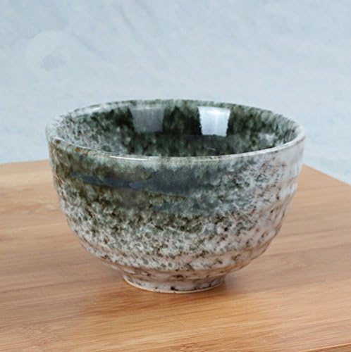 Miyare Japanese Style Ceramics Circle Pattern Bowl, Japanese Craft Matcha Bowl, Suitable for holding Rice, Dessert, Soup, etc. (Jade)