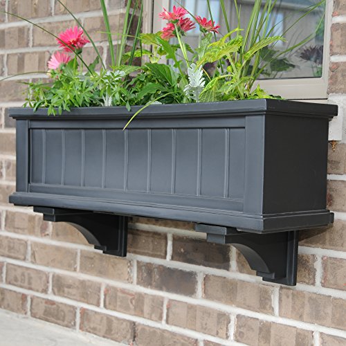Mayne 4840-B Cape Cod Polyethylene Window Box, 3', Black