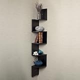 Danya B XF11035BK Large Corner Wall Mount Shelf Laminate, Black (Kitchen)