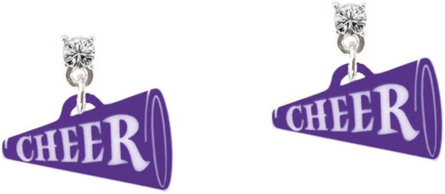 Amazon アクリル3 4 パープル応援メガホンクリスタル投稿イヤリング ピアス 通販