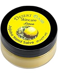 Desert Oasis Skincare | USDA Organic Lemon Hand Salve – Over 50% Jojoba Oil with Beeswax & Avocado Oil – Rich Conditioning Balm for Dry Hands, Feet & Cuticles – 2 oz (60 g)