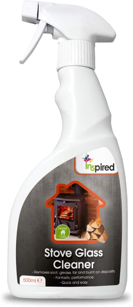 Inspired Stove Glass Cleaner, Dissolves Soot, Grease & Tar, Suitable for Fireplaces & Hearths, Removes Residue Effectively - 500 ml