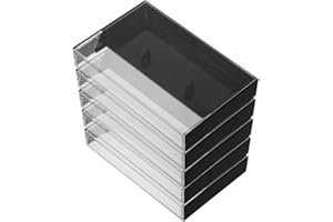 Uonlytech 5pcs Retro Cassette Tape Storage Boxes Small Plastic Cassette Holder for Office Audio Storage
