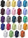 Mens Slim Fit Dress Shirt w/ Reversible Cuff (Big Size Available)
