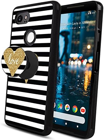 Google Pixel 2 XL Love Case, Ultra Protective TPU Bumper Case Cover, [Anti-Drop]+[Full Protection] Pixel 2 XL Case with Expanding Stand Grip for Google Pixel 2 XL - Love 01