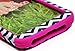 Bastex Heavy Duty Hybrid Case For LG G2 VS980 D800 Hot Pink Silicone / Black & White Chevron Cover