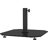 Outsunny Square Patio Umbrella Base, 41 lbs Metal Umbrella Stand Base with Adjustable Foot Pads, Heavy Duty Patio Umbrella Holder for 1.3"/1.5"/1.9" Umbrella Poles for Outdoor, Lawn, Poolside, Black