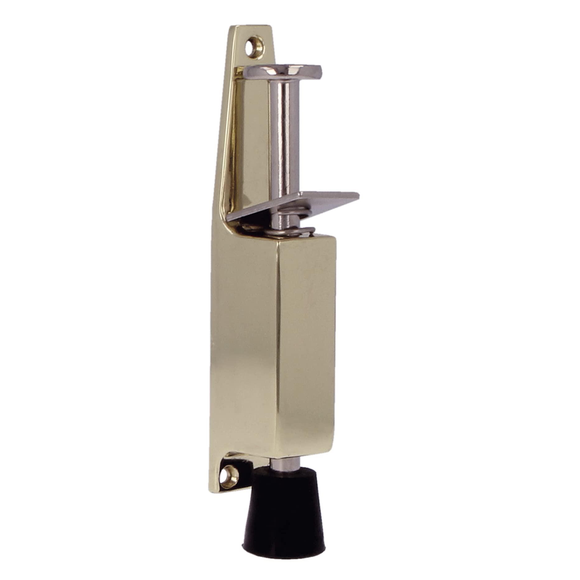 Amig - Rubber Foot Retainer Mod.10 for Holding and Keeping Doors Open | Zamak Vertical Stop | Anti Carrier | Measurements: 120 x 25 mm | Travel: 28 mm | Gold