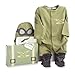 Baby Aspen, Big Dreamzzz Baby Pilot Two-Piece Layette Set, Baby Onesie, Newborn Halloween Costume, Green, 0-6 Months