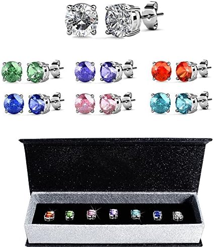MALANDA Round Crystal Stud Earrings For Women Fashion Piercing Earrings Jewelry Girl Gift