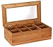 Estilo Bamboo Tea Storage Box, 8 Equally Divided Compartments