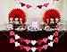 Moon Boat 3 Pieces Valentine's Day Love Hearts Banners - Red Pink Garland Ornaments - Wedding Party Decorations Supplies (Assembled)