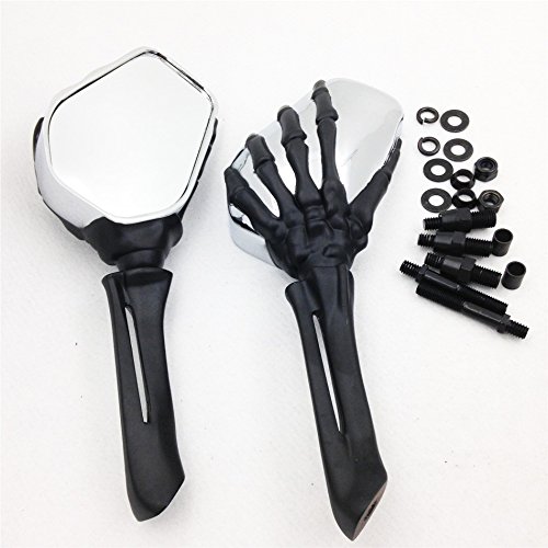 Motorbike Claw skull Mirror Harley Heritage Springer Sportster Dyna Glide Softail V Rod Black