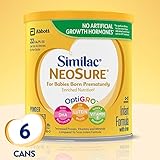 Similac NeoSure Infant Formula with Iron, For Babies Born Prematurely, Powder, 13.1 ounces (Pack of 6)