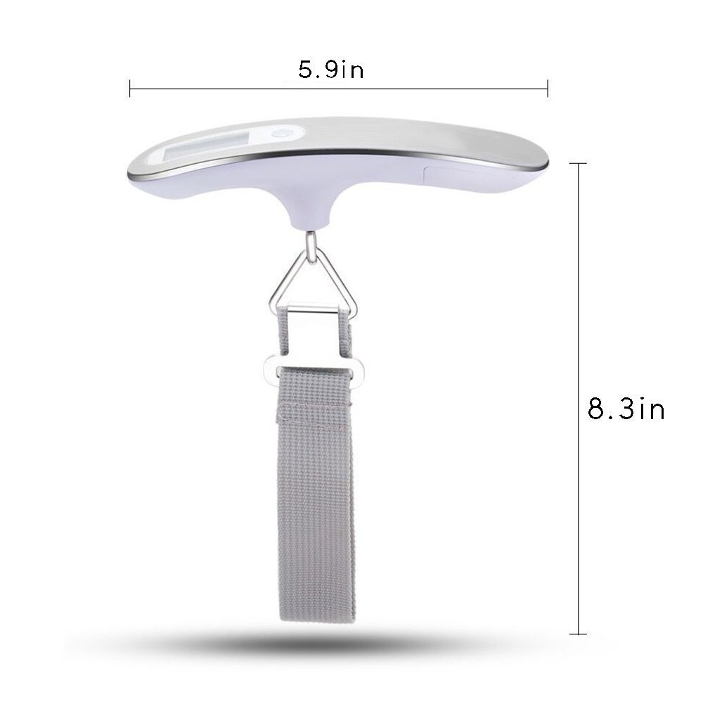 Rocita 2PCS Luggage Scales Digital Suitcase Scale Portable Hanging Scales with LCD Backlight, Tare and Data Lock Function - 110 lb/50KG Capacity