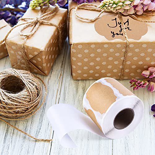Koogel 510PCS Rustic Label Stickers, Natural Kraft Stickers 2x3 Inch Self Adhesive Blank Tags for Food Jars Gift Essential Oil Bottles Storage Bins