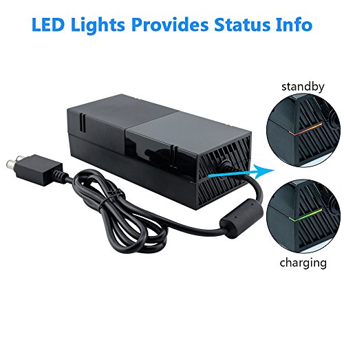 Xbox one Power Supply, Ponkor [LATEST VERSION] AC Adapter Xbox 1 Power Supply Brick Replacement Charger block AC Power cord for Microsoft Xbox One - Thumbnail 3