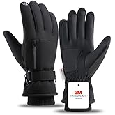 KEGECOL Winter Gloves for Men Women, Waterproof Warm Ski Gloves for Cold Weather, Touch Screen, Running Driving Cycling