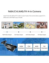 ZOSI 1.0 megapíxeles HD 4 en 1 CVI TVI AHD CVBS cámaras de seguridad día noche cámara impermeable, 120 ft IR distancia, carcasa de metal de aluminio, compatible para HD-TVI, AHD, CVI, y CVBS 960H DVR analógico