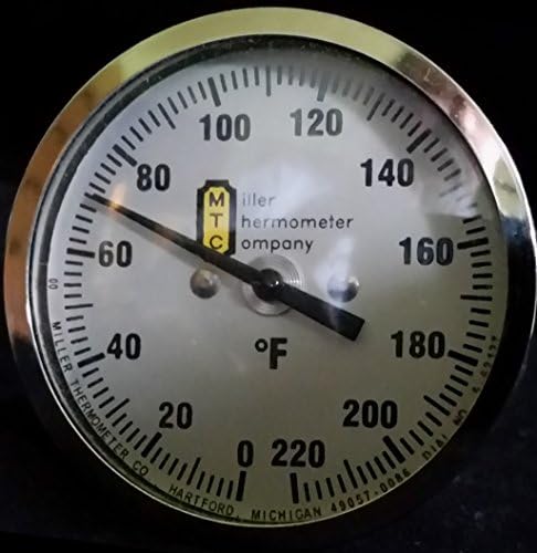 2" Dial Commercial 304 Stainless Steel Bimetal Thermometer 12" Stem 0-220 F Range