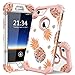 iPhone 8 Case, iPhone 7 case PIXIU Three Layer Heavy Duty Hybrid Sturdy Armor Shockproof Protective Phone Cover Cases for Apple iPhone 8 and iPhone 7 Pineapple Rose Gold
