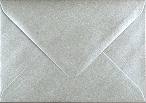 x50 C7/A7 Quality Mini Envelopes - Silver Pearl Metalic