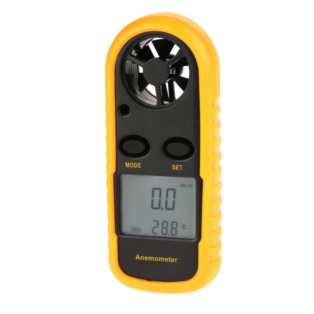 AMONIDA Wind Speed Gauge, Wind Meter, Wind Thermometer Portable -10℃ ~ 45℃ / 14℉~113℉ Wind Temperature Windsurfing
