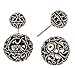 SheLian Vintage Front Back Womens Double Side Round Ball Stud Earrings(Antique Gold Tone)