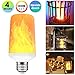 Rinuo [4 Pack] LED Flame Effect Light Bulb with 4 Lighting Modes and Upside-Down Feature, 7W E26 Standard Base Fire Light Bulb for Christmas Home/Hotel/Bar Party Decoration